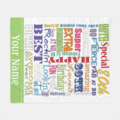 Einzigartige und besondere 80. Geburtstagsgeschenk Fleecedecke (Vorderseite (Horizontal))