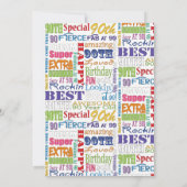 Einzigartige und besondere 90. Geburtstagsgeschenk Einladung (Rückseite)