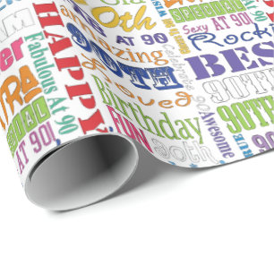 Einzigartige und besondere 90. Geburtstagsgeschenk Geschenkpapier