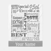 Einzigartige und besondere 95. Geburtstagsgeschenk Fleecedecke (Vorderseite)