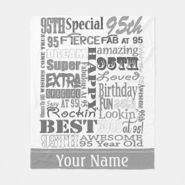 Einzigartige und besondere 95. Geburtstagsgeschenk Fleecedecke