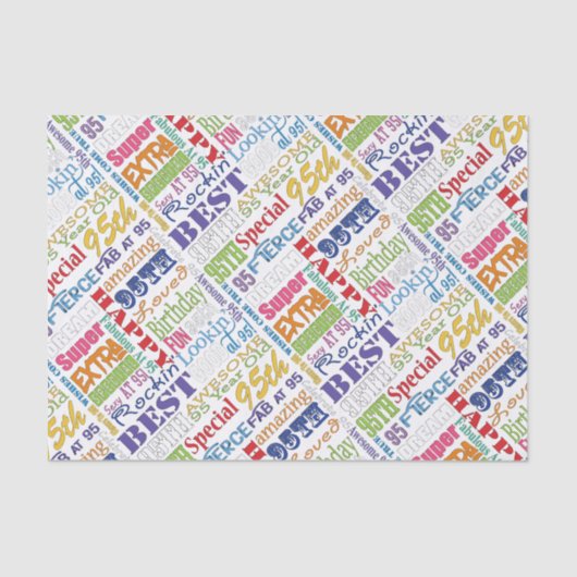 Einzigartige und besondere 95. Geburtstagsgeschenk Seidenpapier (Vorderseite)