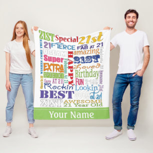 Einzigartige und besondere Geschenke zum 21. Gebur Fleecedecke