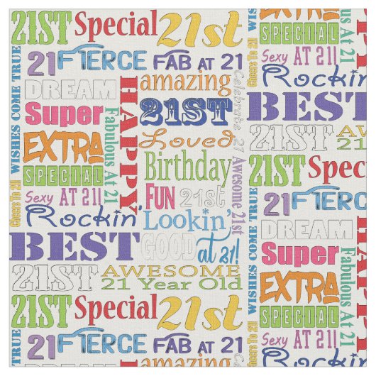 Einzigartige und besondere Geschenke zum 21. Gebur Stoff (Nahaufnahme)