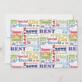 Einzigartige und besondere Geschenke zum 25. Gebur Einladung (Rückseite)