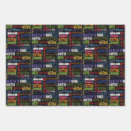 Einzigartige und besondere Geschenke zum 40. Gebur Geschenkpapier Set