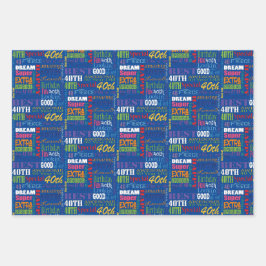 Einzigartige und besondere Geschenke zum 40. Gebur Geschenkpapier Set