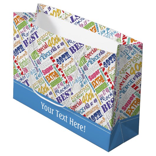 Einzigartige und besondere Geschenke zum 40. Gebur Große Geschenktüte (Vorderseite Schrägansicht)