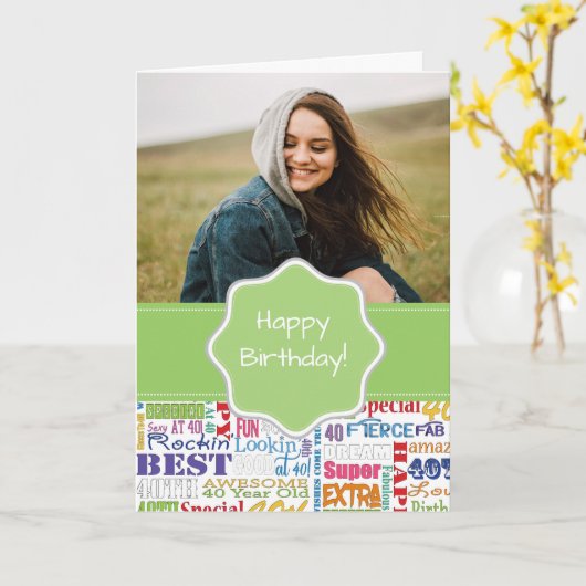 Einzigartige und besondere Geschenke zum 40. Gebur Karte (Gelbe Blume)