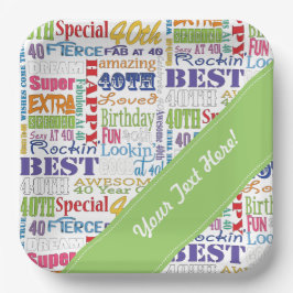 Einzigartige und besondere Geschenke zum 40. Gebur Pappteller
