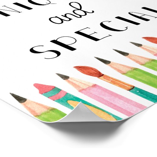 Einzigartige und besondere Schulkunst Poster (Ecke)