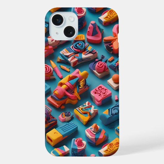 Einzigartige und bunte geformte Radiergummis Muste iPhone Hülle (Rückseite)