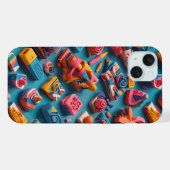 Einzigartige und bunte geformte Radiergummis Muste iPhone Hülle (Rückseite (Horizontal))
