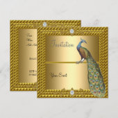 Einzigartige und elegante Einladung zu Gold und Pf (Vorne/Hinten)