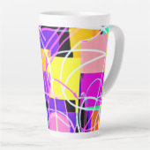 Einzigartige und farbenfrohe Neonmuster Kunst Milchtasse (Rechte Ecke)