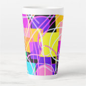 Einzigartige und farbenfrohe Neonmuster Kunst Milchtasse (Vorderseite)
