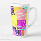 Einzigartige und farbenfrohe Neonmuster Kunst Milchtasse (Rechts)