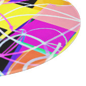 Einzigartige und farbenfrohe Neonmuster Kunst Schneidebrett (Ecke)