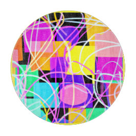 Einzigartige und farbenfrohe Neonmuster Kunst Schneidebrett