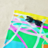 Einzigartige und farbenfrohe Neonmuster Kunst Strandtuch (Beispiel)