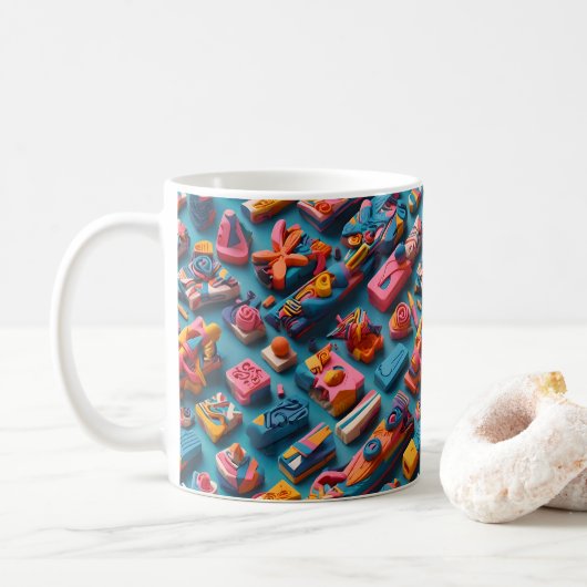 Einzigartige und farbenfrohe Radiergummis in Formm Kaffeetasse (Mit Donut)