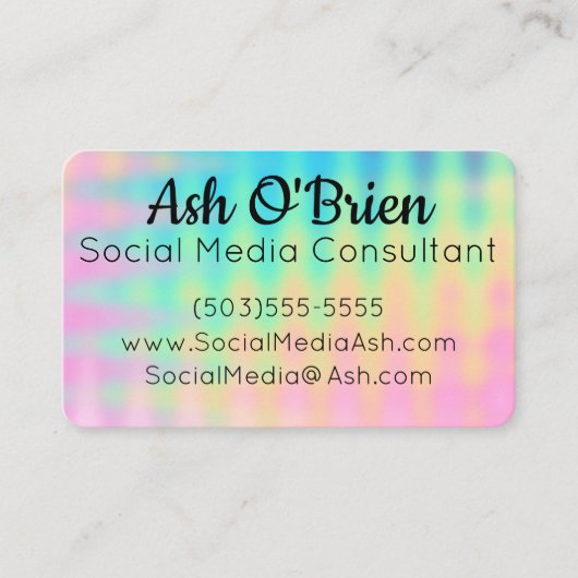 Einzigartige und farbenfrohe Visitenkarte (Vorderseite)