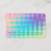 Einzigartige und farbenfrohe Visitenkarte (Rückseite)