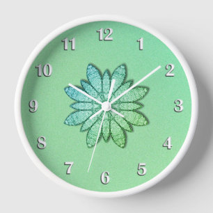 Einzigartige und hübsche grüne Blume mit weißen Za Uhr