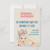 Einzigartige und lustige Verlobung Einladung (Rückseite)