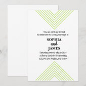 Einzigartige und minimalistische Hochzeit Einladung (Vorne/Hinten)