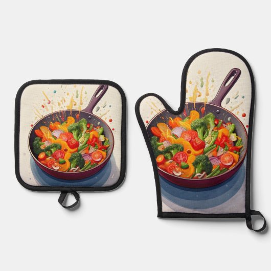 Einzigartige und moderne Designs Ofen-Mitt und Pot Ofenhandschuh & Topflappen-Set (Vorderseite)