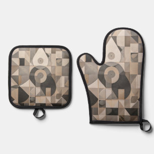 Einzigartige und moderne Designs Ofen-Mitt und Pot Ofenhandschuh & Topflappen-Set