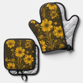Einzigartige und moderne Designs Ofen-Mitt und Pot Ofenhandschuh & Topflappen-Set (Vorderseite/Rückseite)