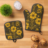 Einzigartige und moderne Designs Ofen-Mitt und Pot Ofenhandschuh & Topflappen-Set (Oben Unten)