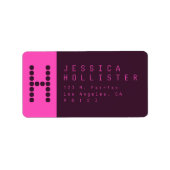 Einzigartige und moderne rosa und tiefe Lila Rücks Adressaufkleber (Vorne)