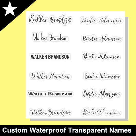 Einzigartige und stilvolle Namensaufkleber Aufkleber