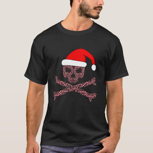 Einzigartige und virale Weihnachtscreme Cane Skull T-Shirt (Vorderseite)