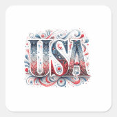 Einzigartige USA Quadratischer Aufkleber (Vorderseite)