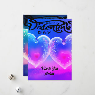 Einzigartige Valentine Abstrakte und lebendige Kar Feiertagskarte