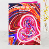 Einzigartige Valentine Abstrakte und lebendige Kar Karte (Gelbe Blume)