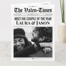 Einzigartige Valentinstag Card, Paare Zeitungsgesc