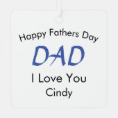 Einzigartige Vater-Tochter Ornament Aus Metall (Rückseite)