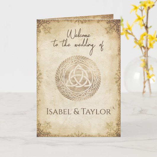 Einzigartige Viking Wedding Program Card Karte (Gelbe Blume)