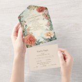 Einzigartige Viktorianische Royal Floral Wedding All In One Einladung (Abreißen)