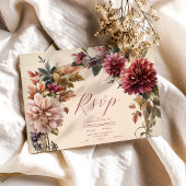 Einzigartige Viktorianische Royal Floral Wedding RSVP Karte