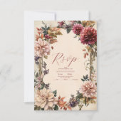 Einzigartige Viktorianische Royal Floral Wedding RSVP Karte (Vorderseite)