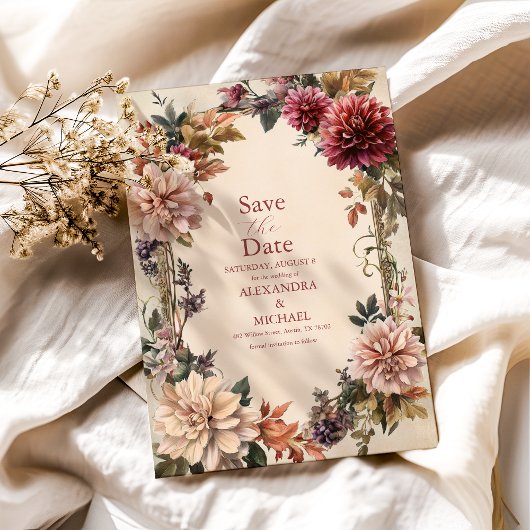 Einzigartige Viktorianische Royal Floral Wedding Save The Date
