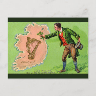 Einzigartige Vintage Abbildung - Insel Erin Postkarte
