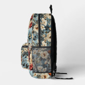 Einzigartige Vintage Blume Bedruckter Rucksack (Rechts)