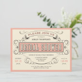 Einzigartige Vintage Brautdusche Einladung (Stehend Vorderseite)